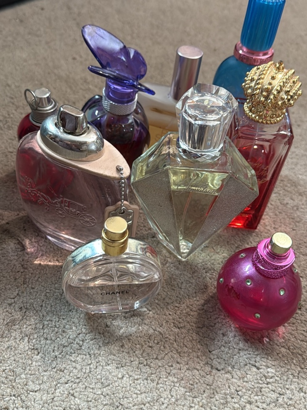 Lot of 9 used perfume brand Chanel,coach and more